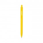 Bolígrafo ecológico con gran clip con tinta azul Dokumental® color amarillo vista con logo