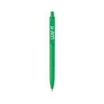 Bolígrafo ecológico con gran clip con tinta azul Dokumental® color verde vista con logo