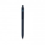 Bolígrafo ecológico con gran clip con tinta azul Dokumental® color azul marino vista con logo