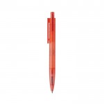 Bolígrafo ecológico con diseño geométrico tinta azul Dokumental® color rojo tercera vista