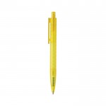 Bolígrafo ecológico con diseño geométrico tinta azul Dokumental® color amarillo tercera vista