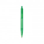 Bolígrafo ecológico con diseño geométrico tinta azul Dokumental® color verde segunda vista
