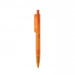 Bolígrafo ecológico con diseño geométrico tinta azul Dokumental® color naranja vista con logo