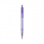 Bolígrafo ecológico con diseño geométrico tinta azul Dokumental® color violeta segunda vista