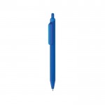 Bolígrafo ecológico de tacto suave con clip y tinta azul color azul