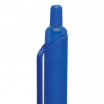 Bolígrafo ecológico de tacto suave con clip y tinta azul color azul cuarta vista