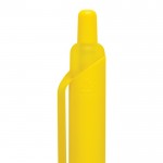 Bolígrafo ecológico de tacto suave con clip y tinta azul color amarillo cuarta vista