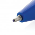 Bolígrafo de plástico reciclado con tinta ultradeslizante escritura azul color azul cuarta vista