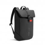 Mochila multiusos con tejido resistente al gua y solapa PC 16” color negro decima vista