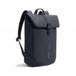 Mochila multiusos con tejido resistente al gua y solapa PC 16” color azul marino segunda vista