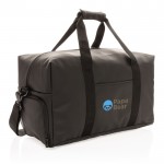 Elegante bolsa de viaje para clientes color negro segunda vista con logo