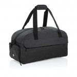 Bolsa de viaje de RPET con diseño espacioso y bolsillo frontal color negro