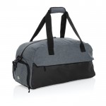 Bolsa de viaje de RPET con diseño espacioso y bolsillo frontal color gris
