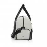 Bolsa de viaje de RPET con diseño espacioso y bolsillo frontal color blanco roto tercera vista