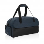 Bolsa de viaje de RPET con diseño espacioso y bolsillo frontal color azul