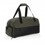 Bolsa de viaje de RPET con diseño espacioso y bolsillo frontal color verde
