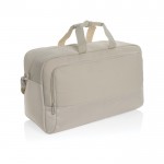 Bolsa de viaje RPET con gran compartimento y correa para trolley color beige