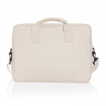 Maletín para PC de algodón reciclado con bolsillo delantero 15,4” color blanco roto tercera vista