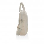 Maletín de RPET con bolsillo y costuras decorativas delante 15,6” color beige cuarta vista