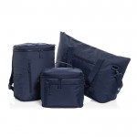 Mochila nevera de RPET con correas ajustables capacidad 18L color azul marino vista general