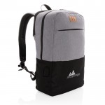 Mochila con RFID y USB color negro vista con logo