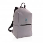 Mochila minimalista para ordenador color gris vista con logo