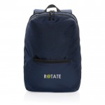 Mochila para llevar el portátil en el día a día color azul marino segunda vista con logo