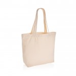 Bolsa de 240 g/m2 de lona reciclada con bolsillo color blanco roto