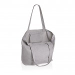 Bolsa de 240 g/m2 de lona reciclada con bolsillo color gris segunda vista