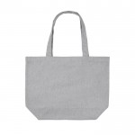 Bolsa de 240 g/m2 de lona reciclada con bolsillo color gris tercera vista