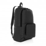 Mochila plegable de RPET ligera y con compartimento frontal color negro