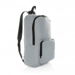Mochila plegable de RPET ligera y con compartimento frontal color gris