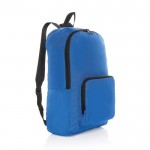Mochila plegable de RPET ligera y con compartimento frontal color azul real