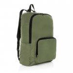 Mochila plegable de RPET ligera y con compartimento frontal color verde