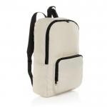 Mochila plegable de RPET ligera y con compartimento frontal color blanco roto