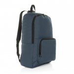 Mochila plegable de RPET ligera y con compartimento frontal color azul marino
