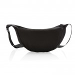 Bandolera ajustable de poliéster reciclado con gran compartimento color negro tercera vista