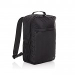 Mochila de RPET con bolsillo frontal para PC 15” Swiss Peak color negro