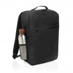Mochila de RPET con bolsillo frontal para PC 15” Swiss Peak color negro sexta vista