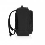Mochila de RPET para viajar con capacidad para 19L y asa superior color negro tercera vista