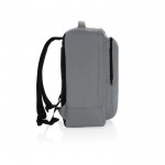 Mochila de RPET para viajar con capacidad para 19L y asa superior color gris tercera vista