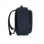 Mochila de RPET para viajar con capacidad para 19L y asa superior color azul marino tercera vista