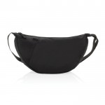Bolsa bandolera XL en RPET con bolsillo exterior y correa ajustable color negro