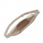 Bolsa bandolera XL en RPET con bolsillo exterior y correa ajustable color beige cuarta vista
