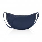Bolsa bandolera XL en RPET con bolsillo exterior y correa ajustable color azul marino