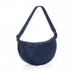 Bolsa bandolera XL en RPET con bolsillo exterior y correa ajustable color azul marino tercera vista