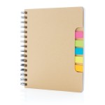 Cuadernos con notas adhesivas color marrón