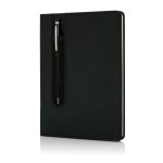 Cuaderno con bolígrafo táctil color negro