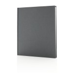 Libreta con logotipo y tapa en tela color gris