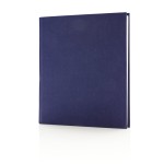 Libreta con logotipo y tapa en tela color azul